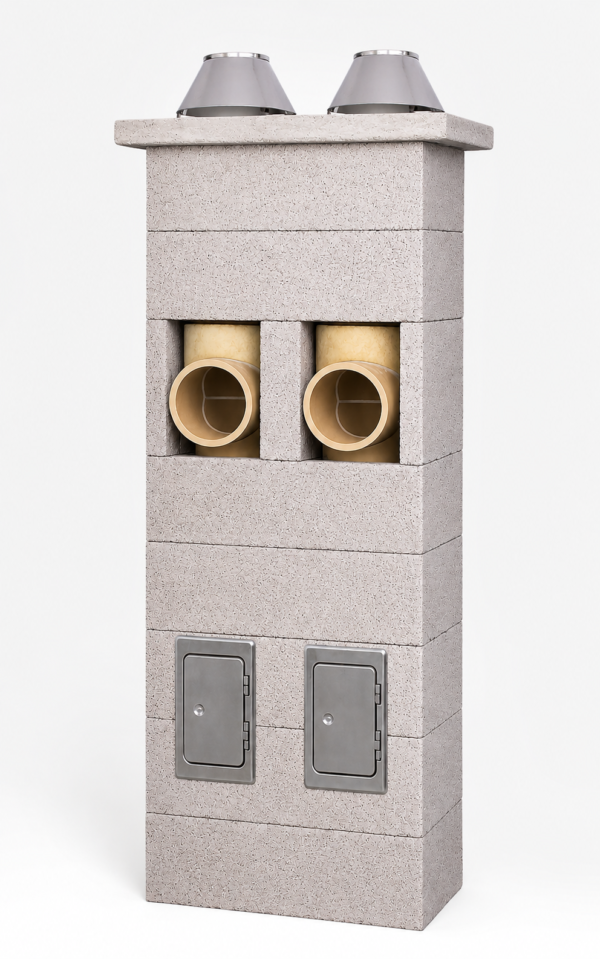 Zweizügiger Keramik Kamin